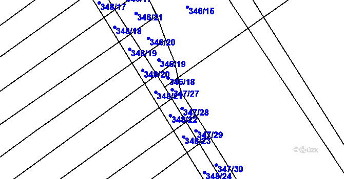 Parcela st. 347/27 v KÚ Vítovice, Katastrální mapa
