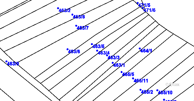 Parcela st. 463/4 v KÚ Vítovice, Katastrální mapa