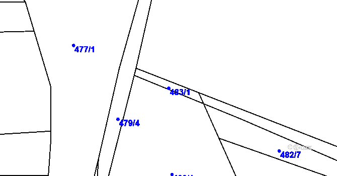 Parcela st. 483/1 v KÚ Vítovice, Katastrální mapa