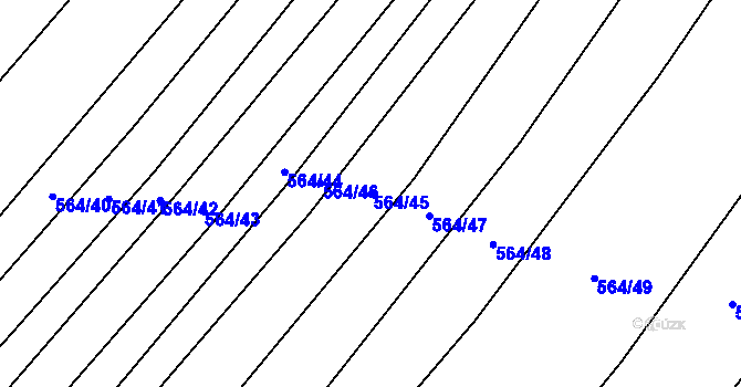 Parcela st. 564/45 v KÚ Vítovice, Katastrální mapa