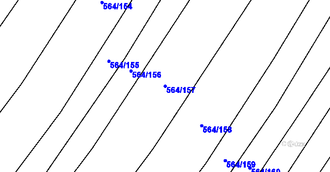 Parcela st. 564/157 v KÚ Vítovice, Katastrální mapa