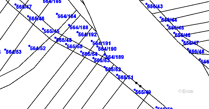Parcela st. 564/189 v KÚ Vítovice, Katastrální mapa