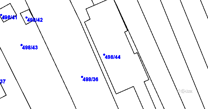 Parcela st. 498/44 v KÚ Vítovice, Katastrální mapa