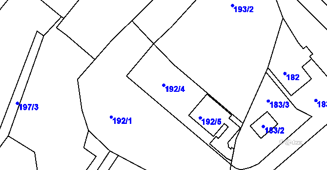 Parcela st. 192/4 v KÚ Vítovice, Katastrální mapa
