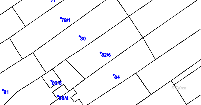 Parcela st. 82/6 v KÚ Vítovice, Katastrální mapa