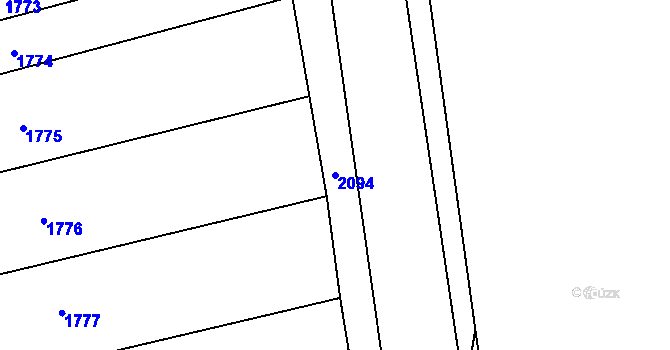 Parcela st. 2094 v KÚ Vážany nad Litavou, Katastrální mapa
