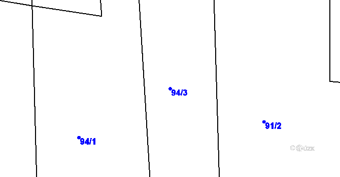 Parcela st. 94/3 v KÚ Babákov, Katastrální mapa