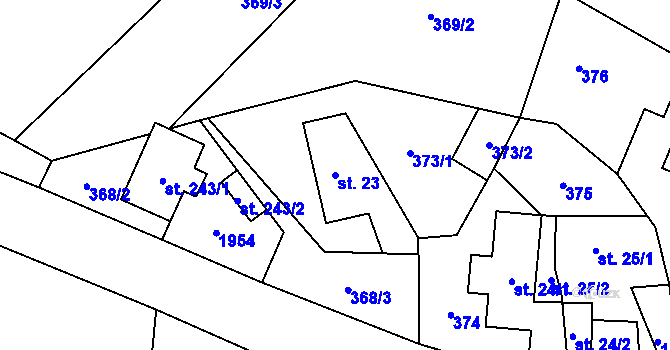 Parcela st. 23 v KÚ Příkrakov, Katastrální mapa
