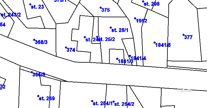 Parcela st. 24/2 v KÚ Příkrakov, Katastrální mapa