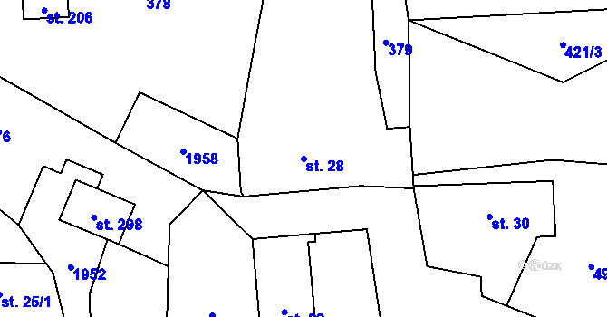 Parcela st. 28 v KÚ Příkrakov, Katastrální mapa