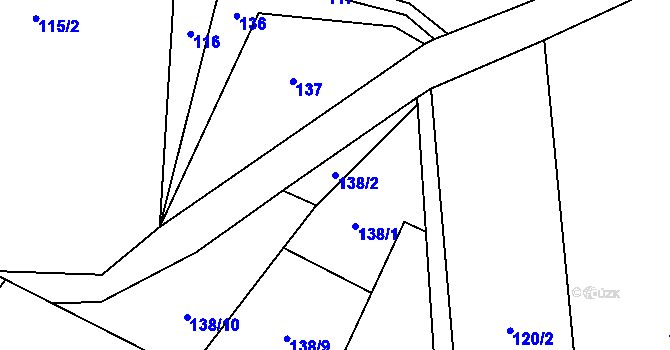 Parcela st. 138/2 v KÚ Příkrakov, Katastrální mapa