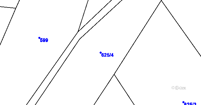 Parcela st. 625/4 v KÚ Příkrakov, Katastrální mapa