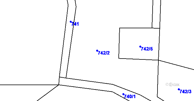 Parcela st. 742/2 v KÚ Příkrakov, Katastrální mapa