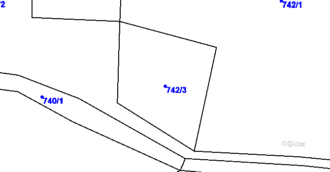 Parcela st. 742/3 v KÚ Příkrakov, Katastrální mapa