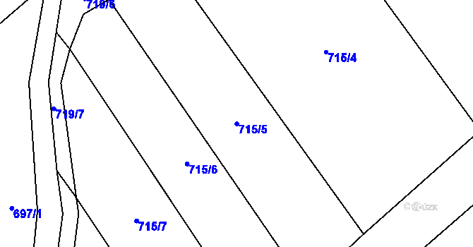 Parcela st. 715/5 v KÚ Příkrakov, Katastrální mapa