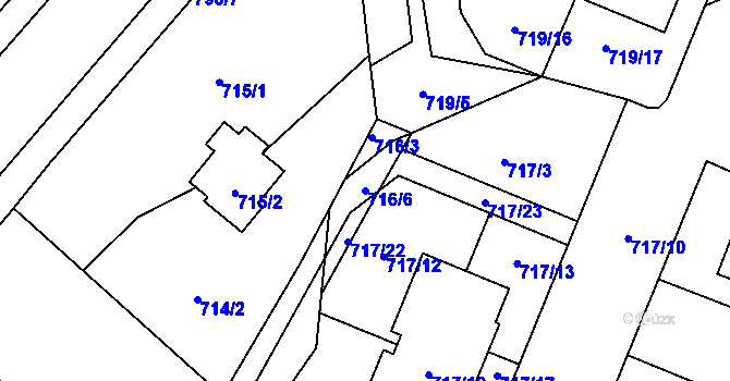Parcela st. 716/6 v KÚ Včelná, Katastrální mapa