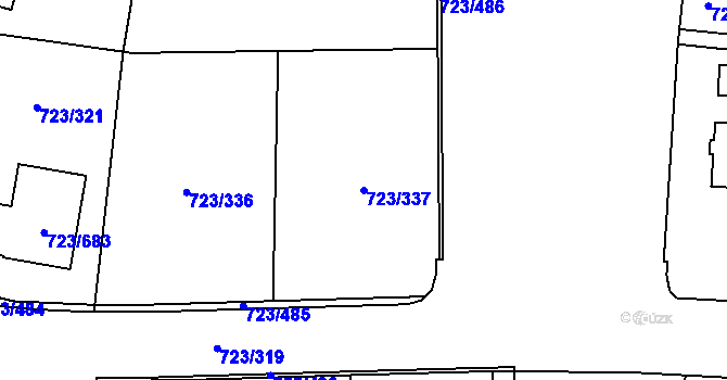 Parcela st. 723/337 v KÚ Včelná, Katastrální mapa