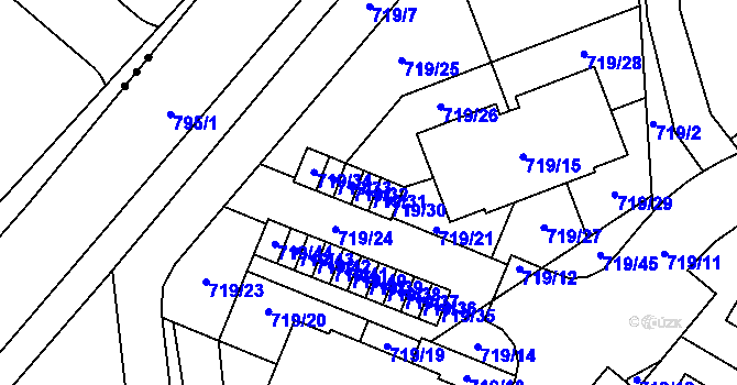 Parcela st. 719/31 v KÚ Včelná, Katastrální mapa