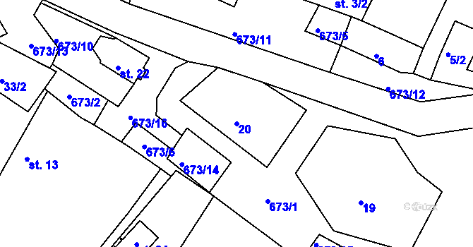 Parcela st. 20 v KÚ Veclov, Katastrální mapa