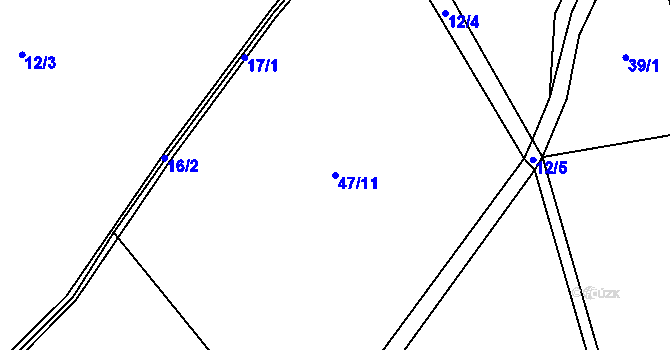 Parcela st. 47/11 v KÚ Koníkov, Katastrální mapa