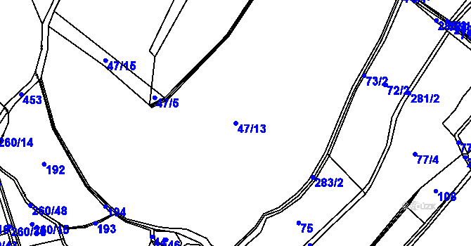 Parcela st. 47/13 v KÚ Koníkov, Katastrální mapa