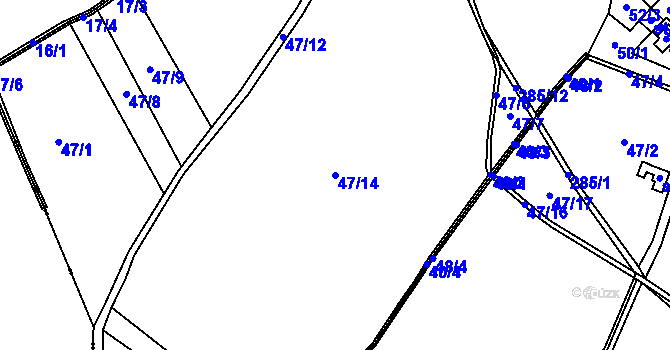 Parcela st. 47/14 v KÚ Koníkov, Katastrální mapa
