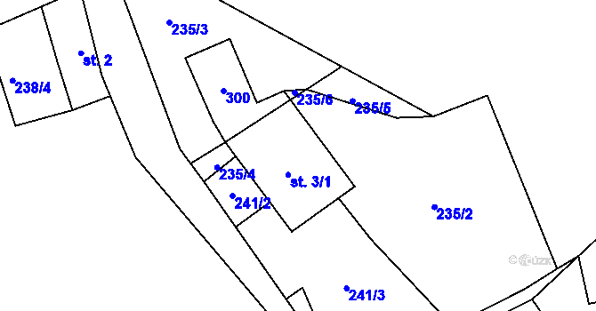 Parcela st. 3 v KÚ Koníkov, Katastrální mapa