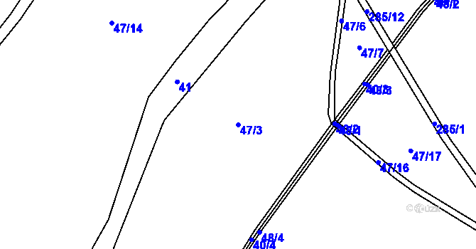Parcela st. 47/3 v KÚ Koníkov, Katastrální mapa