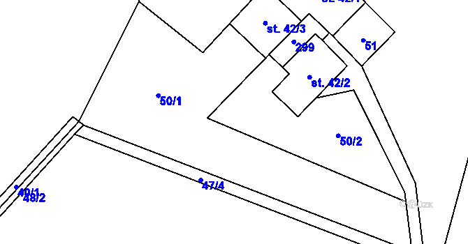 Parcela st. 50 v KÚ Koníkov, Katastrální mapa