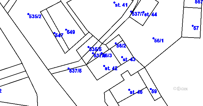 Parcela st. 56/3 v KÚ Jimramovské Pavlovice, Katastrální mapa