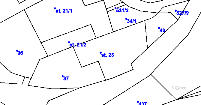 Parcela st. 23 v KÚ Jimramovské Pavlovice, Katastrální mapa