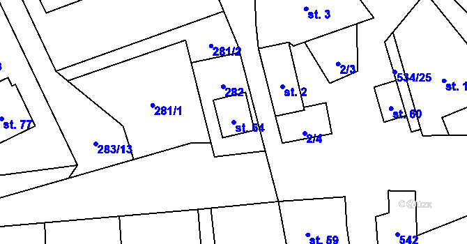 Parcela st. 64 v KÚ Jimramovské Pavlovice, Katastrální mapa