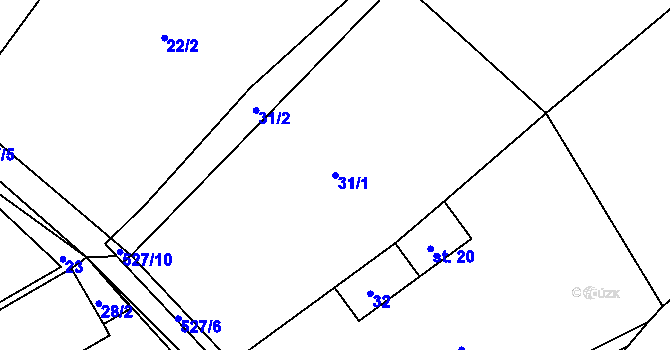 Parcela st. 31/1 v KÚ Jimramovské Pavlovice, Katastrální mapa