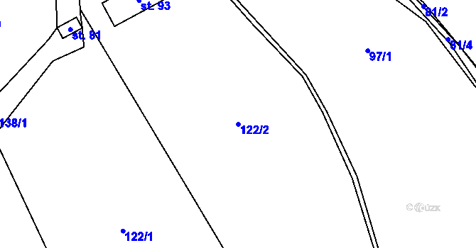 Parcela st. 122/2 v KÚ Jimramovské Pavlovice, Katastrální mapa