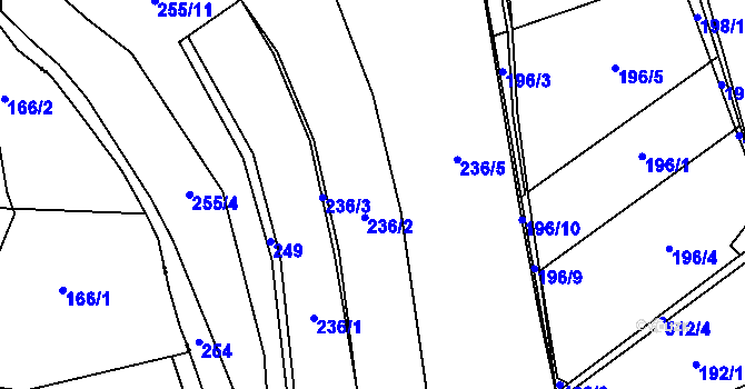 Parcela st. 236 v KÚ Jimramovské Pavlovice, Katastrální mapa