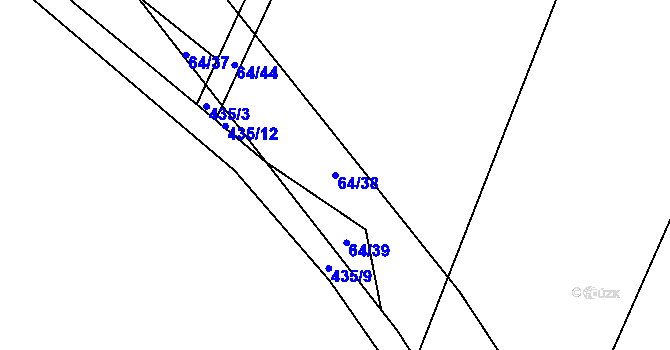 Parcela st. 64/38 v KÚ Míchov, Katastrální mapa