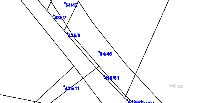 Parcela st. 64/46 v KÚ Míchov, Katastrální mapa