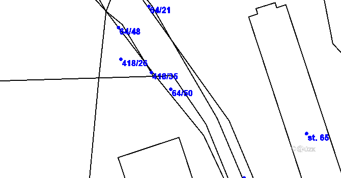 Parcela st. 64/50 v KÚ Míchov, Katastrální mapa