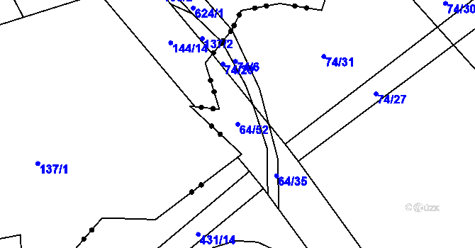 Parcela st. 64/52 v KÚ Míchov, Katastrální mapa