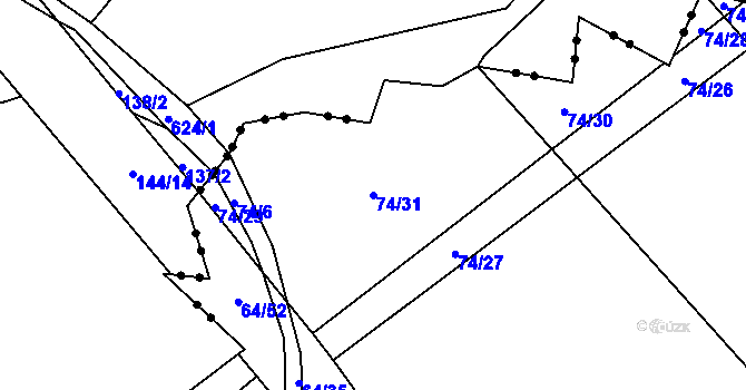Parcela st. 74/31 v KÚ Míchov, Katastrální mapa