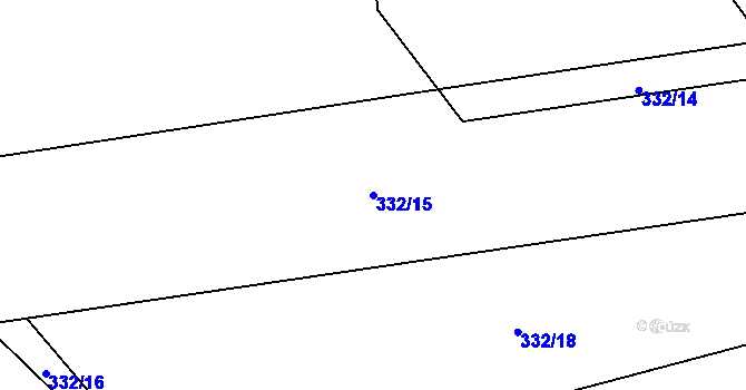 Parcela st. 332/15 v KÚ Míchov, Katastrální mapa