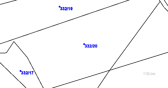 Parcela st. 332/20 v KÚ Míchov, Katastrální mapa