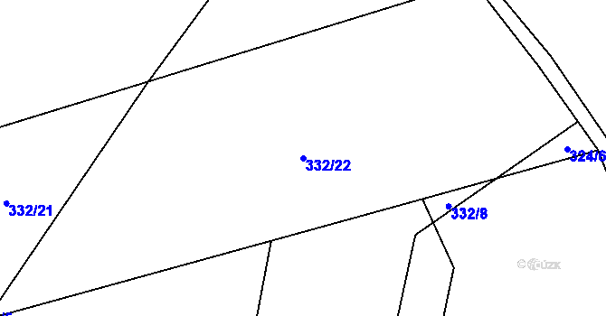 Parcela st. 332/22 v KÚ Míchov, Katastrální mapa