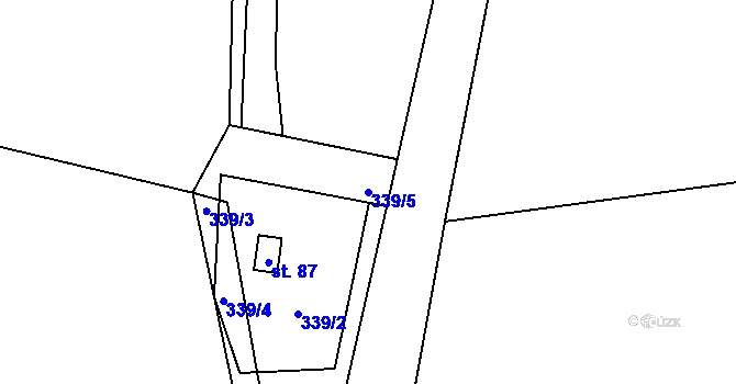 Parcela st. 339/5 v KÚ Míchov, Katastrální mapa