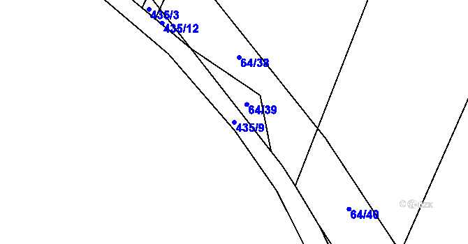 Parcela st. 435/9 v KÚ Míchov, Katastrální mapa