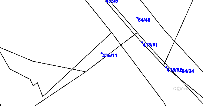 Parcela st. 435/11 v KÚ Míchov, Katastrální mapa