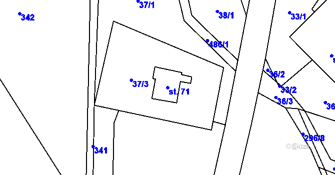 Parcela st. 71 v KÚ Míchov, Katastrální mapa