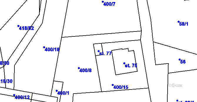 Parcela st. 77 v KÚ Míchov, Katastrální mapa