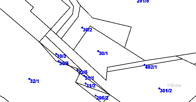 Parcela st. 30/1 v KÚ Míchov, Katastrální mapa