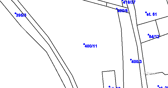 Parcela st. 400/11 v KÚ Míchov, Katastrální mapa